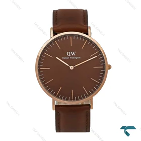 ساعت بند چرمی مردانه دنیل ولینگتون قهوه ای DW-8033-G