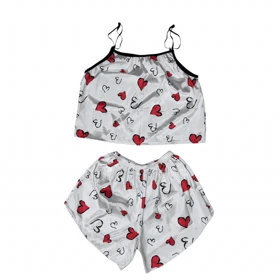 ست تاپ و شلوارک طرح قلب 178