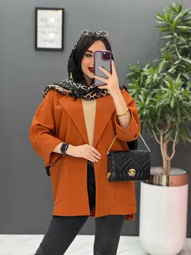 مانتو پانچ دو دکمه جیب پاکتی