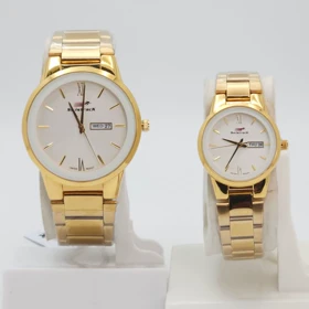 ساعت مچی ست مردانه و زنانه سوئیس تراک SWiSS TRACK ST6172 (بند طلایی صفحه سفید)