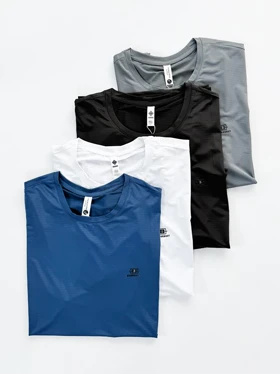 تیشرت ورزشی زنانه و مردانه پارچه تنفسی یقه گرد Hangebest