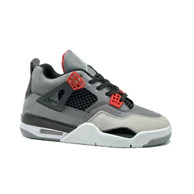 کفش کتانی ساق‌دار مردانه طوسی Nike air jordan 4