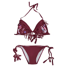 ست بیکینی زنانه مدل 4B0188 زرشکی