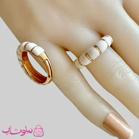 انگشتر زنانه ysx مدل حلزونی سفید فری سایز کد 2591
