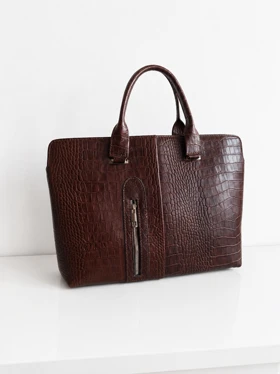کیف اداری چرم طبیعی زنانه Brown
