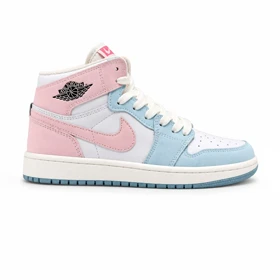 کفش و کتانی زنانه و دخترانه ساق‌دار مدل NIKE JORDAN 1 رنگ آبی صورتی کد 21954