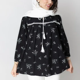 تونیک زنانه گلدار منگولهدار