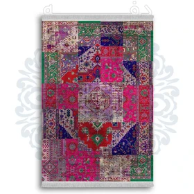 فرشینه از جنس پارچه هازان مخمل ترک طرح گلیم برند دفه کد DDGG 41