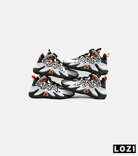کفش کتانی بچه گانه سفید مشکی نارنجی 23 NIKE AIR JORDAN
