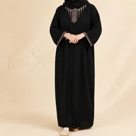 ساحلی نخی طرح مایا چاپی کد 50005 (مشکی)