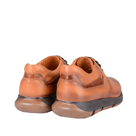 کفش چرم عسلی مردانه مدل برادا