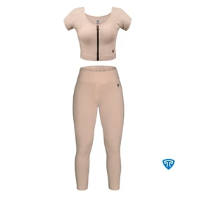 تاپیک ست ورزشی sweatproof crop and sport legging cream