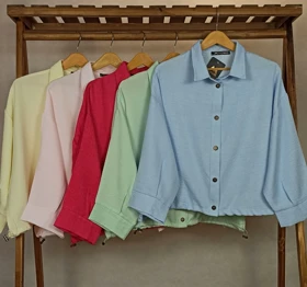 شومیز باکسی (MA-1- 10739) (آبی آسمانی)