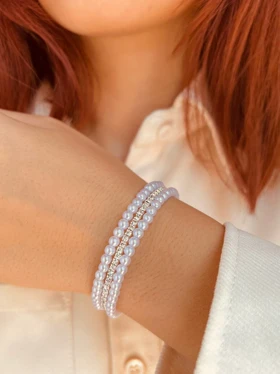 دستبند مروارید فنری