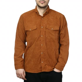 پیراهن آستین بلند مخمل کبریتی مردانه مدل 6209913