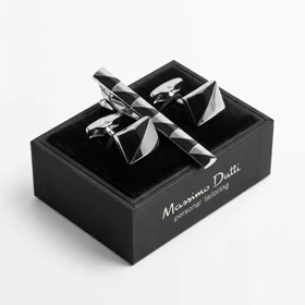 ست دکمه سردست و سنجاق کراوات طرح مثلثی برند Massimo Dutti