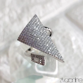 انگشتر زنانه مدل مثلثی نقره ای 30016