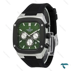ناوی فورس مردانه NF8037 سه موتوره صفحه سبز بند رابر NaviForce-7684-G