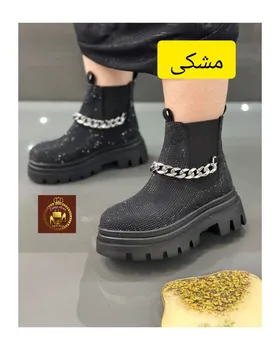 بوت تمام نگین‌دار زنانه بغل کشی