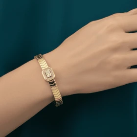 دستبند زنانه بنگل مدل خطی نگین‌دار