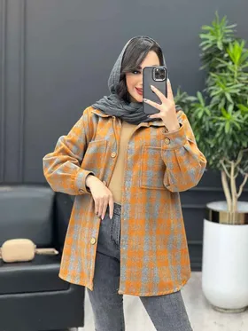 شکت دو جیب دکمه چوبی