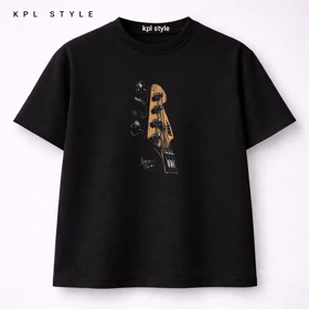 تیشرت باکسی صد درصد پنبه طرح عاشقان گیتار | کیفیت پریمیوم پارچه | کد 1408