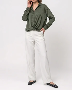 شومیز زنانه ساده کد L0116 (سبز)