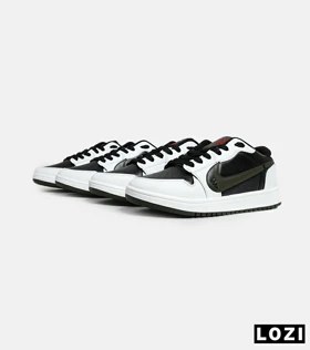 کفش کتانی مردانه و زنانه سفید مشکی NIKE jordan 1