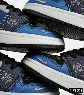 کفش کتانی مردانه و زنانه آبی مشکی طوسی NIKE jordan Vodoo مدل 6749