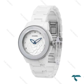 ساعت شنل زنانه سرامیکی سفید فریم نقره ای Chanel-6307-L