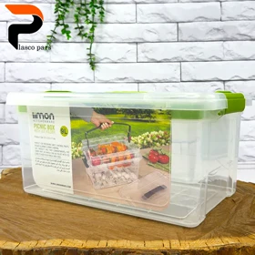 باکس مستطیل 5 لیتری با مخزن یخ دسته دار لیمون