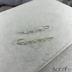 گوشواره زنانه کراس نگین‌دار 20417