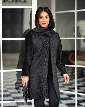مانتو مخمل مدل نگین کد 2540