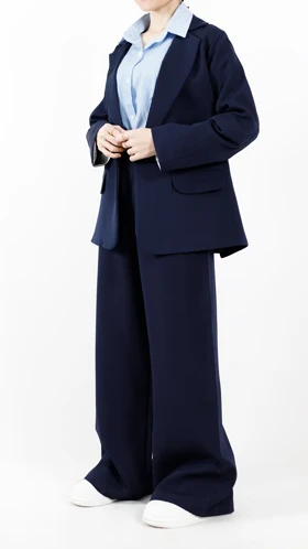 کت بلوئه آستین راه راه