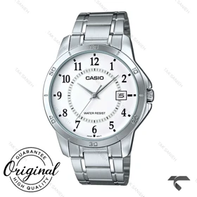 ساعت کاسیو مردانه MTP-V004D-7BU سیلور صفحه سفید Casio-10401-G
