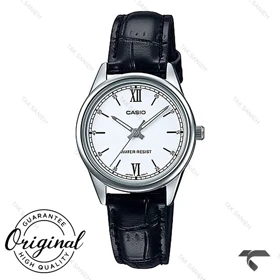 ساعت کاسیو زنانه LTP-V005L-7B2 سیلور بند چرم مشکی Casio-10328-L