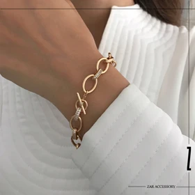 دستبند زنجیری هرمس قفل تی