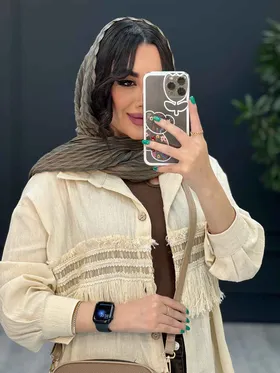مانتو لینن نچرال ریش دوزی