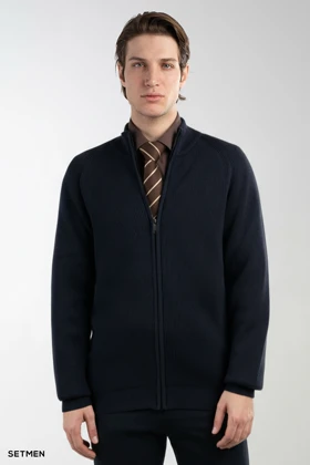 بافت مردانه آستین رگلان تمام زیپ