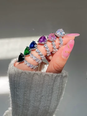 انگشتر قلب فول نگین