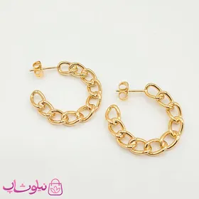 گوشواره حلقه‌ای ژوپینگ مدل کارتیه طلایی