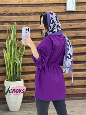 مانتو کمرگت آستین بنددار