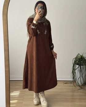 پیراهن مخمل کبریتی بابونه