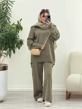 ست بافت و شلوار جیب‌دار آناهید
