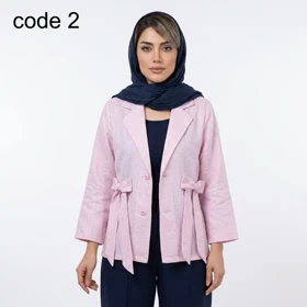 کت پاپیون لینن طرحدار نگیندار مدل پیور علیدسا (کد 2)