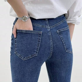 شلوار جین زنانه بوت کات آبی تیره