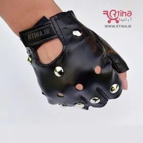 دستکش چرم انگشتی با پچ فلزی مدل T44