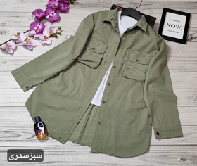 مانتو کتان دوجیب کد 50206