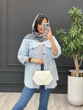 مانتو لینن جلو دکمه پایین ریش