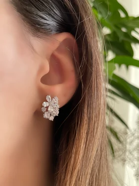 گوشواره های طرح جواهر میخی ژوپینگ